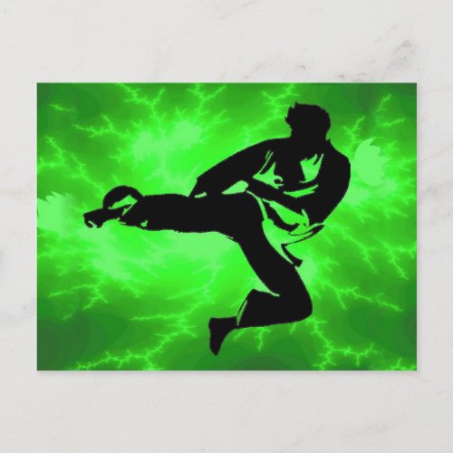 Arts Green Lightning Man Postcard