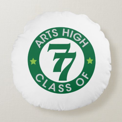 Arts High School Class of 77 Logo Round Pillow