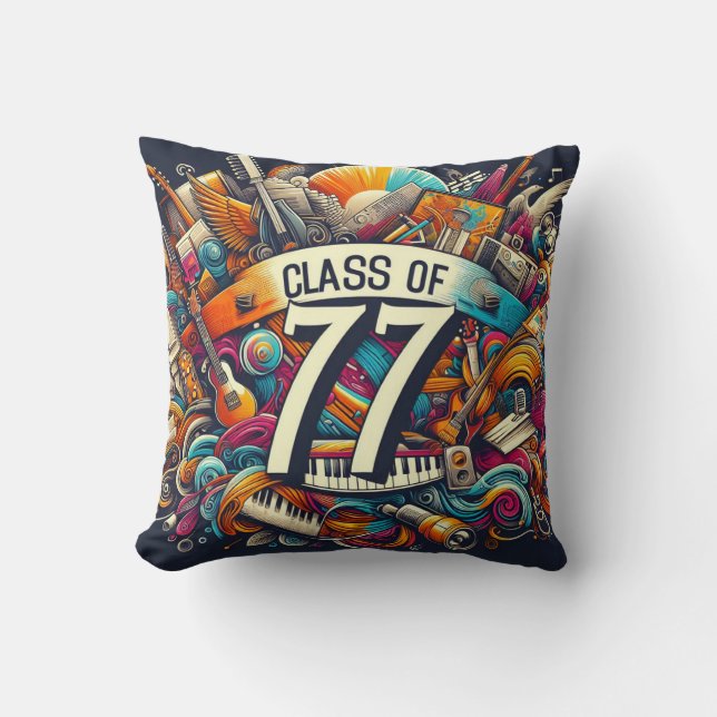 Arts high school class of 77 throw pillow (Front)