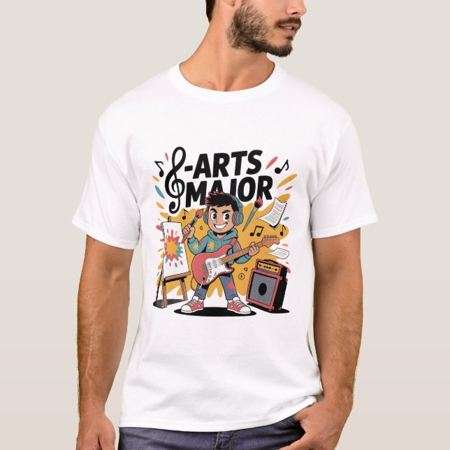 Arts Major Boy - Illustration Unique Creation T-Shirt (Front)