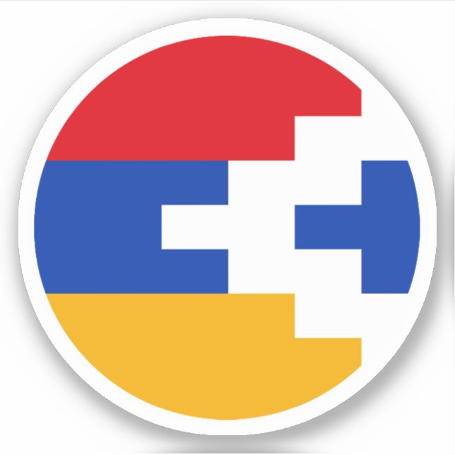 Artsakh Flag Round Sticker (Front)