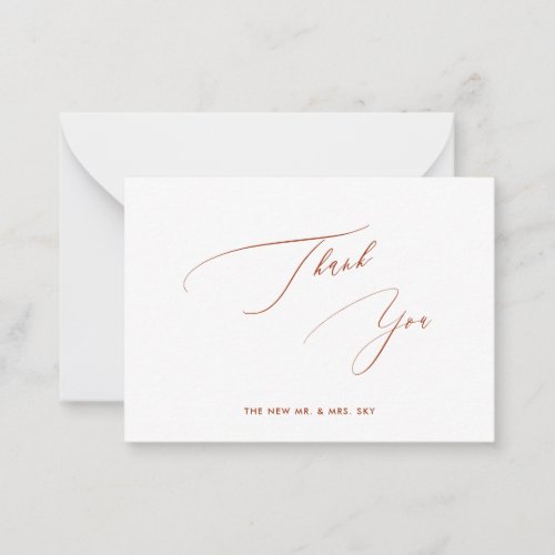 ArtsApp Boho Terracotta Luxe Calligraphy Thank You Note Card