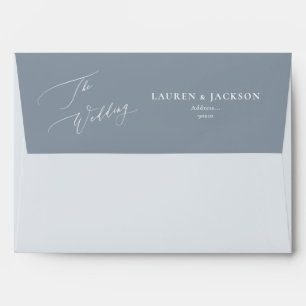 ArtsApp Dusty Blue Calligraphy Wedding DIY Color Envelope