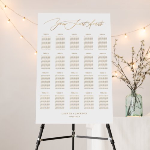 ArtsApp Elegant Faux Gold Calligraphy Seating Foam Board