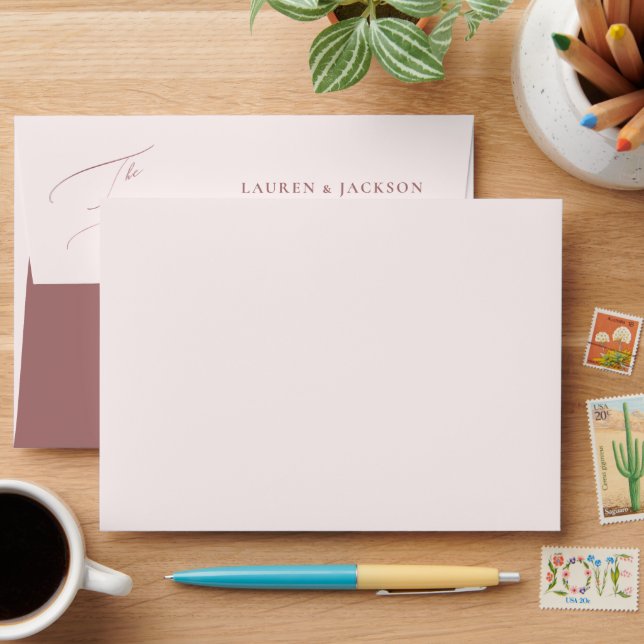 ArtsApp Elegant Luxe Calligraphy Wedding Envelope (Desk)