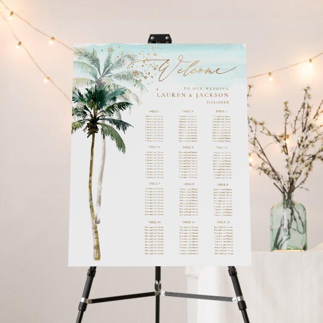 ArtsApp Elegant Tropical Paradise by the Shore Foam Board (In Situ (Stand))