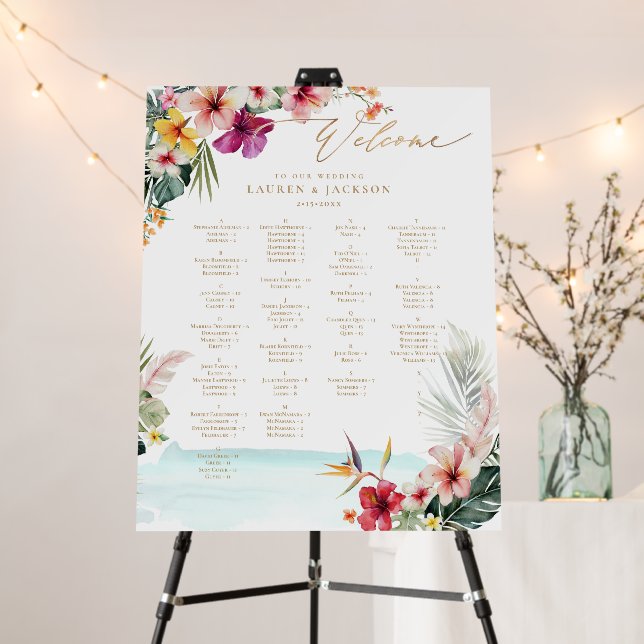 ArtsApp Elegant Tropical Paradise by the Shore Foam Board (In Situ (Stand))