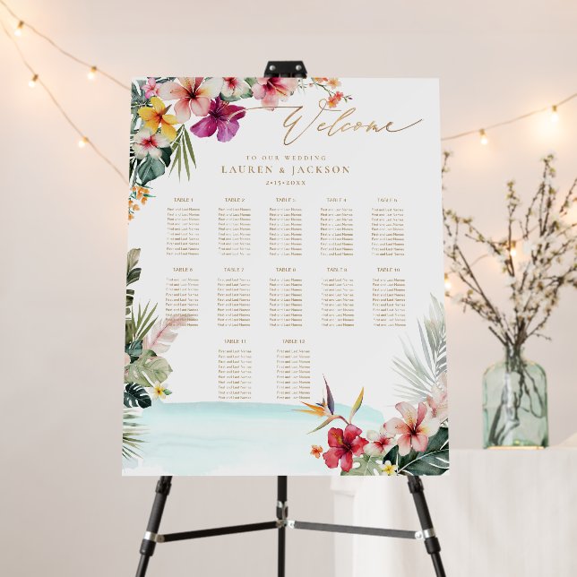 ArtsApp Elegant Tropical Paradise by the Shore Foam Board (In Situ (Stand))