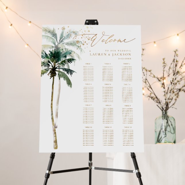 ArtsApp Elegant Tropical Paradise Palm Trees Foam Board (In Situ (Stand))