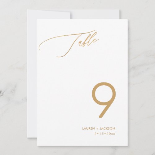 ArtsApp Faux Gold Luxe Calligraphy Table Number