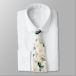 ArtsApp H2 Alabaster Cream Roses Wedding Neck Tie<br><div class="desc">ArtsApp wedding neck tie -- watercolor Alabaster Cream Roses,  mauve foliage and white daisies.  DIY background color.  All elements are editable. Copyright © 2023 ArtsApp™. All rights reserved.</div>