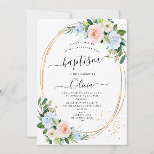 ArtsApp H2 Blush Pink Blue Roses Baptism Invitation