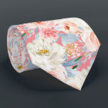 ArtsApp H2  Blush Pink Roses Wedding Neck Tie<br><div class="desc">ArtsApp wedding neck tie -- blush pink watercolor roses,  dusty blue eucalyptus foliage and white daisies.  DIY blush pink background color.  All elements are editable. Copyright © 2023 ArtsApp™. All rights reserved.</div>