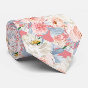 ArtsApp H2 Blush Pink Roses Wedding Neck Tie
