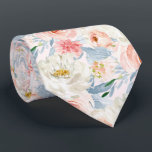 ArtsApp H2  Blush Pink Roses Wedding Neck Tie<br><div class="desc">ArtsApp wedding neck tie -- blush pink watercolor roses,  dusty blue eucalyptus foliage and white daisies.  DIY blush pink background color.  All elements are editable. Copyright © 2023 ArtsApp™. All rights reserved.</div>