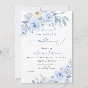 ArtsApp H2 Dusty Blue Roses Bridal Shower Invitation