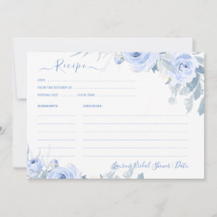 ArtsApp H2 Dusty Blue Roses Bridal Shower Recipe Invitation