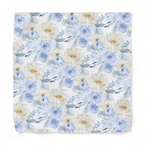 ArtsApp H2 Dusty Blue Roses Pocket Square Bandana