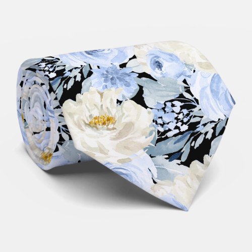 ArtsApp H2 Dusty Blue Roses Wedding Neck Tie