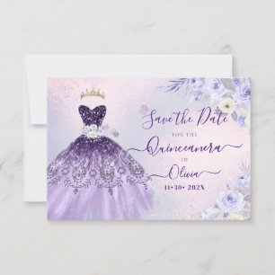ArtsApp H2 Ombre Purple Sparkling Quinceanera Invitation