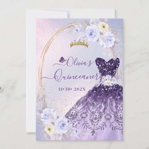 ArtsApp H2 Ombre Purple Sparkling Quinceanera Invitation