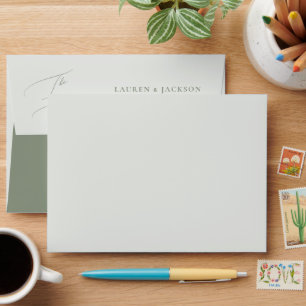 ArtsApp Olive+Sage Calligraphy Wedding DIY Color Envelope
