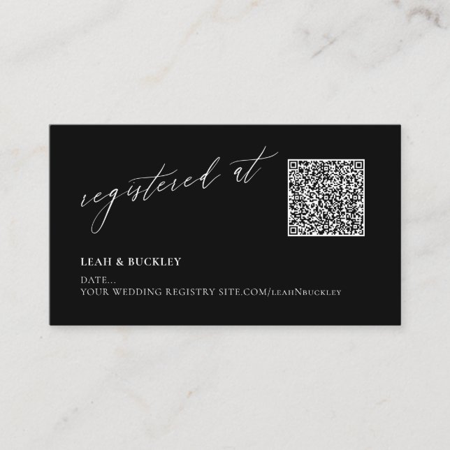 ArtsApp QR Code Event Registry Luxe Calligraphy Enclosure Card (Front)