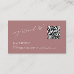 ArtsApp QR Code Registry Dusty Rose Blush Script Enclosure Card