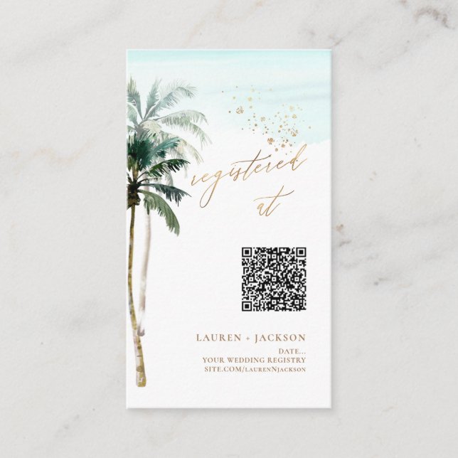 ArtsApp QR Code Registry Tropical Palms Enclosure Card (Front)