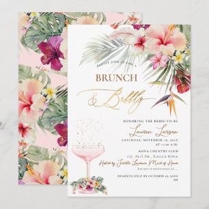 ArtsApp Tropical Paradise Faux Gold Brunch+Bubbly Invitation