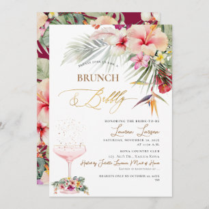 ArtsApp Tropical Paradise Faux Gold Brunch+Bubbly Invitation
