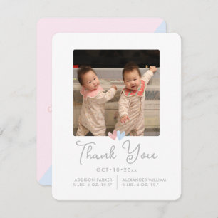 ArtsApp Twins Shower Thank You+Birth Announcement