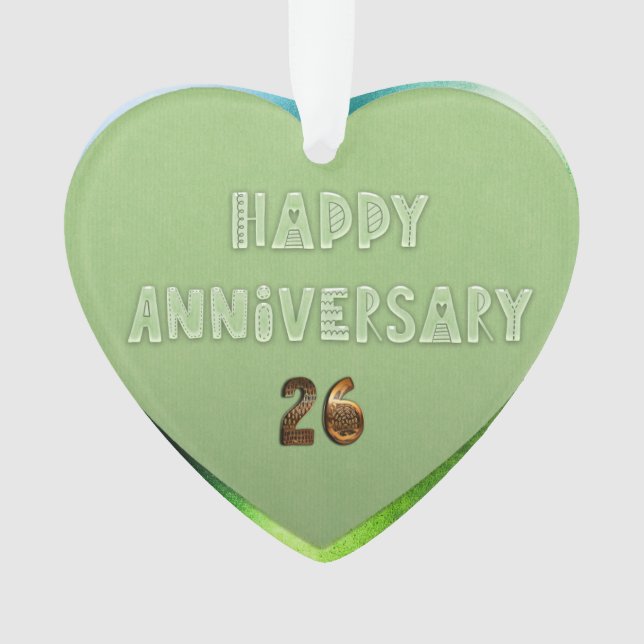 Artsy 26th Wedding Anniversary Ornament (Front)
