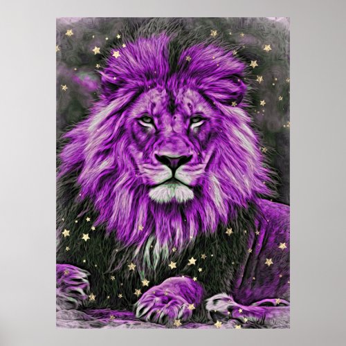  Artsy  Abstract Artistic Celestial LION AP23 Poster