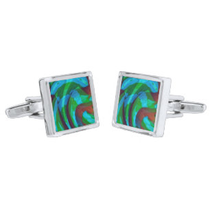 Artsy Abstract Blue Cufflinks