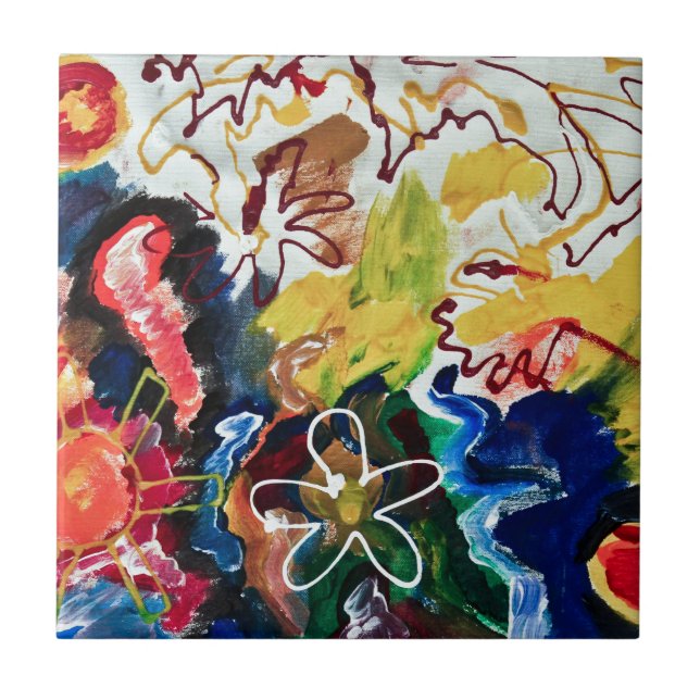 Artsy, abstract bohemian art tile (Front)