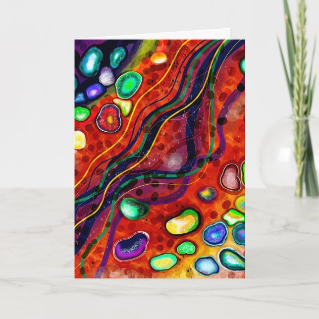 Artsy Abstract Colorful Birthday  Card (Front)