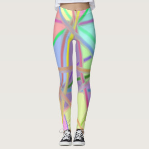 Artsy Abstract design in soft colors for versatile Leggings