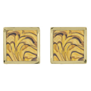 Artsy Abstract Gold Cufflinks