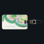 Artsy Abstract Green Watercolor Marble Name Luggage Tag<br><div class="desc">Personalized Artsy Abstract Watercolor Marble in Pink,  Blue,  and Green Luggage Tag</div>
