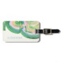 Artsy Abstract Green Watercolor Marble Name Luggage Tag