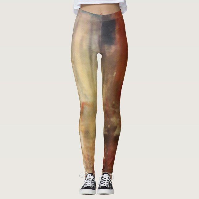 Artsy Abstract Grunge Leggings (Front)