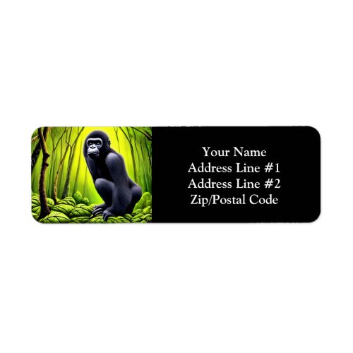 Artsy Abstract Jungle Gorilla Label