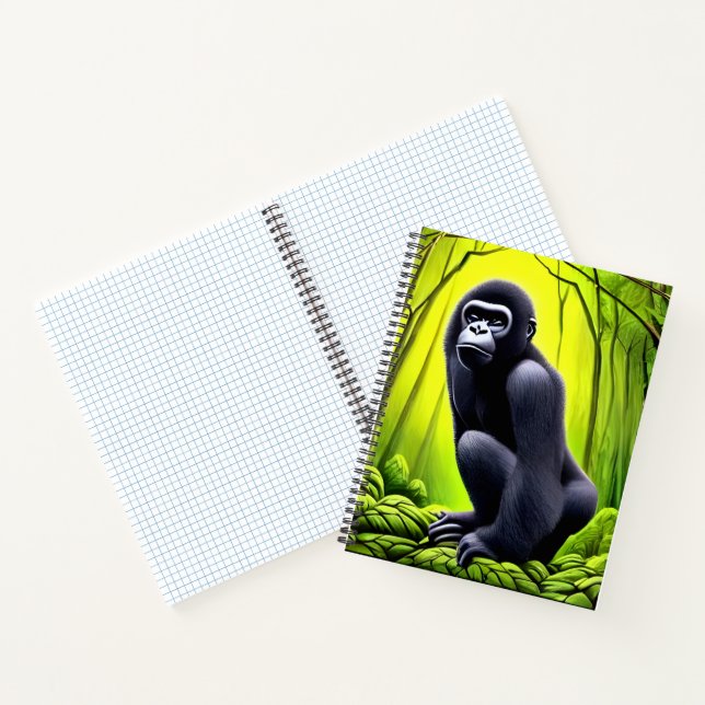 Artsy Abstract Jungle Gorilla Notebook (Inside)