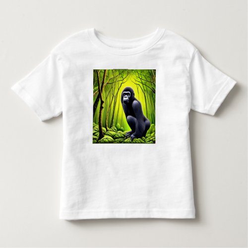 Artsy Abstract Jungle Gorilla Toddler T_shirt