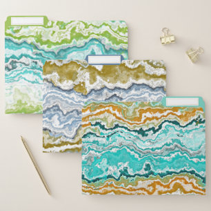 Artsy Abstract Minerals Agate Marble Pattern File Folder