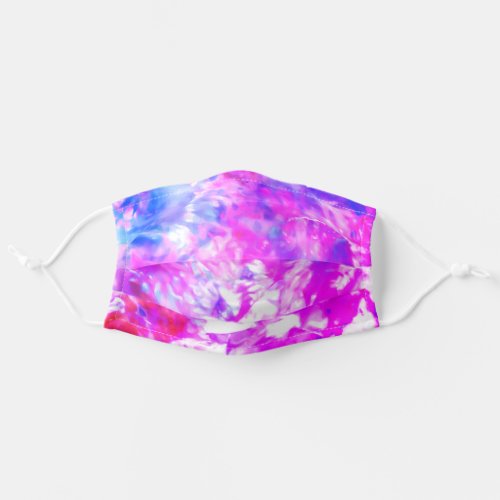 Artsy Abstract Summer Magenta Blue White Tie Dye Adult Cloth Face Mask