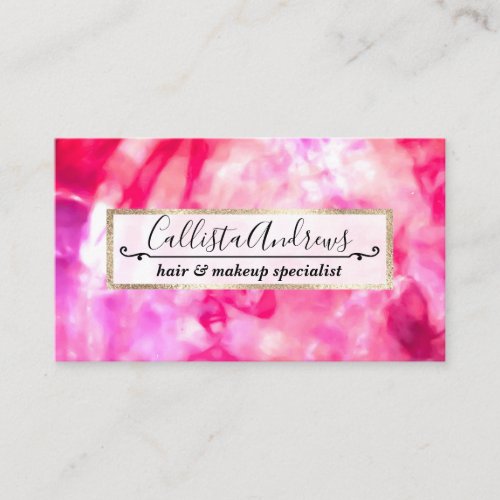 Artsy Abstract Summer Neon Pink Purple Tie Dye Business Card