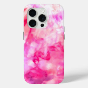 Artsy Abstract Summer Neon Pink Purple Tie Dye iPhone 15 Pro Case