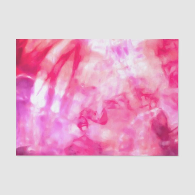 Artsy Abstract Summer Neon Pink Purple Tie Dye Tissue Paper (Front)